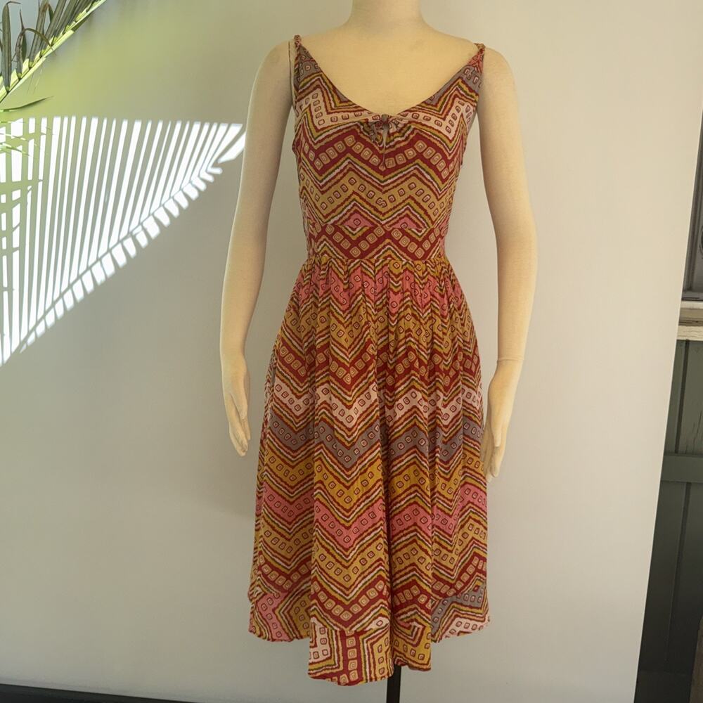 VTG Anthropology "Odille" Y2K Geometric Zigzag Pattern Boho-Chic FairyCore